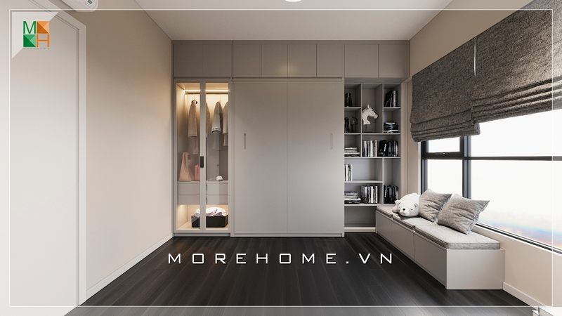Tủ quần áo cánh mở hiện đại, được thiết kế kiểu giường thông minh mang lại sự thoải mái và tiện nghi trong quá trình sử dụng
